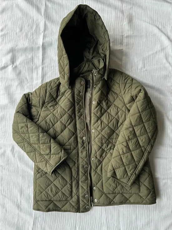 Weatherproof Quilted Hooded Coat in Sage Green - Picture 1 of 6